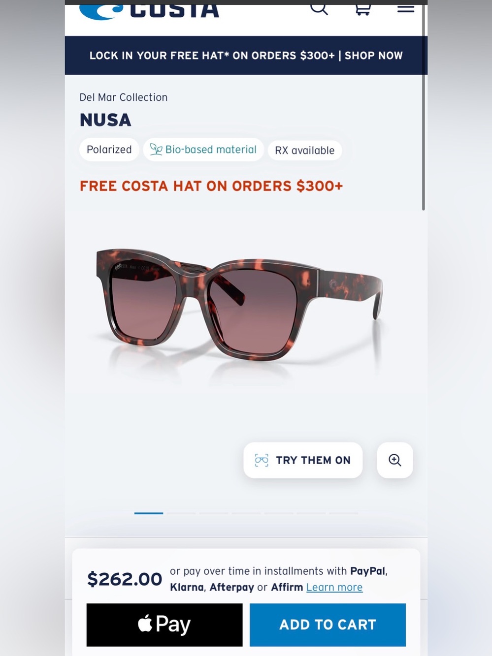 Costa Nusa Tortoiseshell Sunglasses with Brown Gradient Lenses